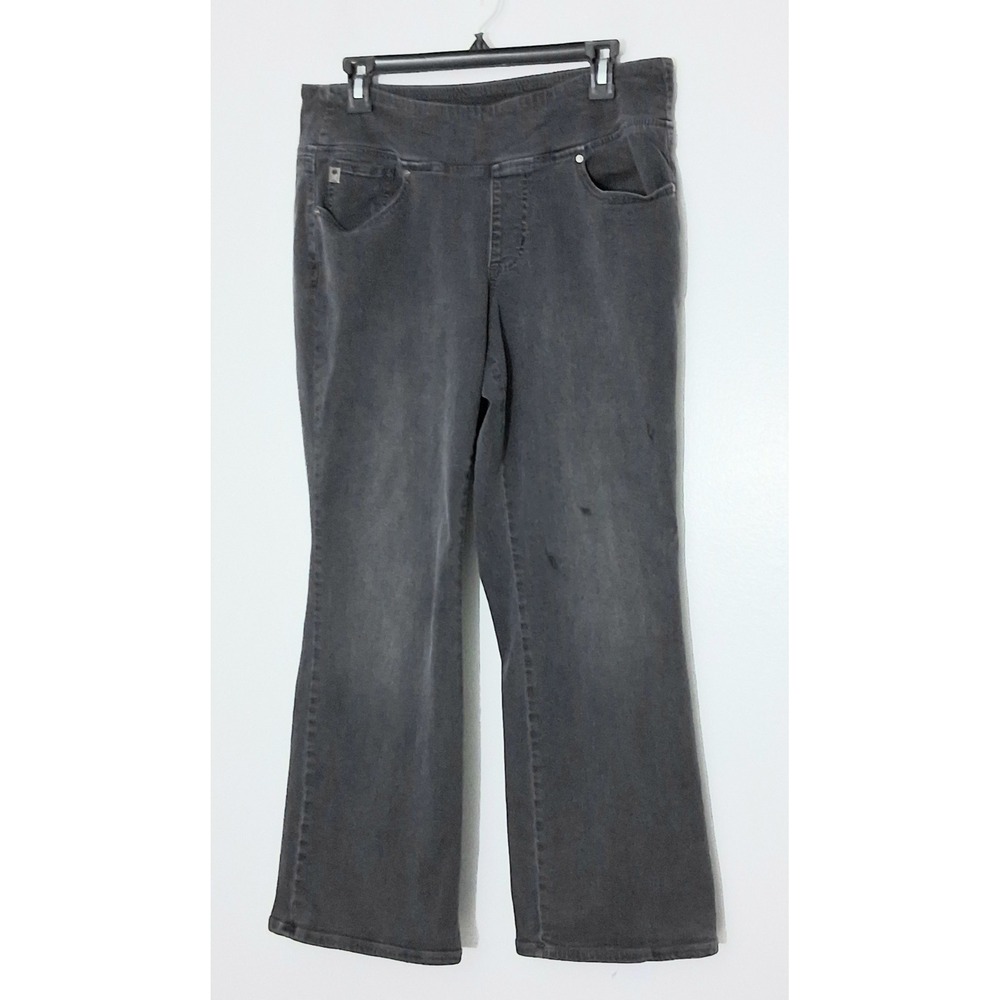 Belle‎ by Kim Gravel Jeans* Womens 14P Petite Black Tripleluxe Bootcut Pull-on